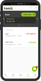 Tonic - Investor Portal - Robo advisory - mobile